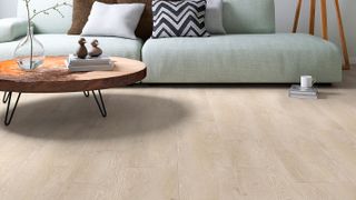 pale wide plank laminate in living room
