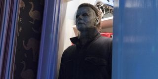Halloween Michael Myers standing in the closet door frame
