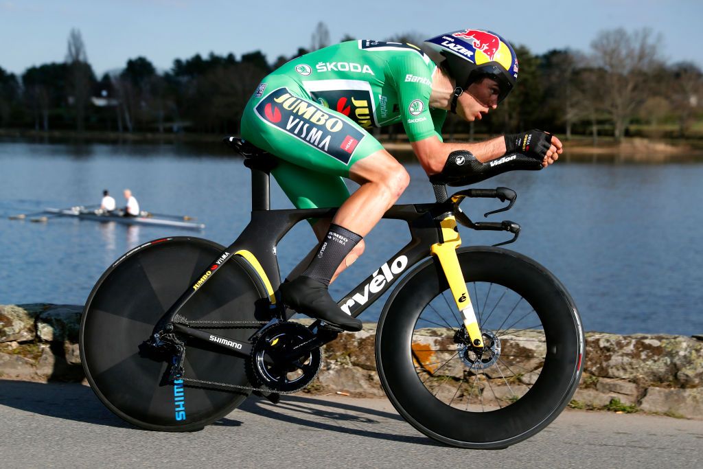 MONTLUCON FRANCE MARCH 09 Wout Van Aert of Belgium and Team Jumbo Visma green points jersey sprints during 80th Paris Nice 2022 Stage 4 a 134km individual time trial from Domrat to Montluon ParisNice WorldTour on March 09 2022 in Montlucon France Photo by Bas CzerwinskiGetty Images