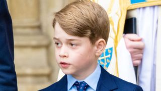 Prince George attends the memorial service