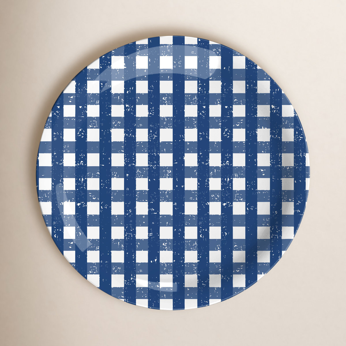 Birch Lane&amp;trade; Caila Gingham 10.5" Melamine Dinner Plate | Wayfair