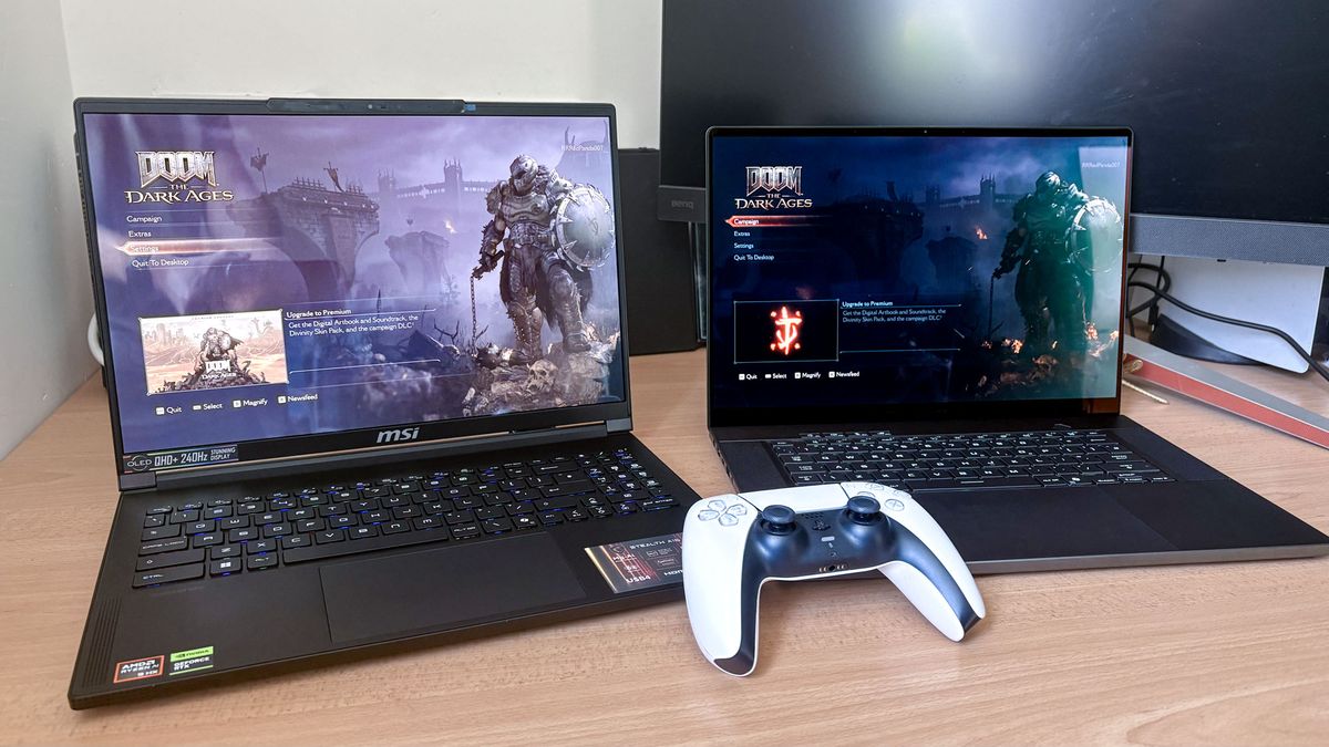 I played Doom: The Dark Ages on RTX 5080 vs RTX 5070 Ti gaming laptops ...