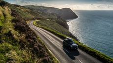 The scenic A39 coastal road in southwest England