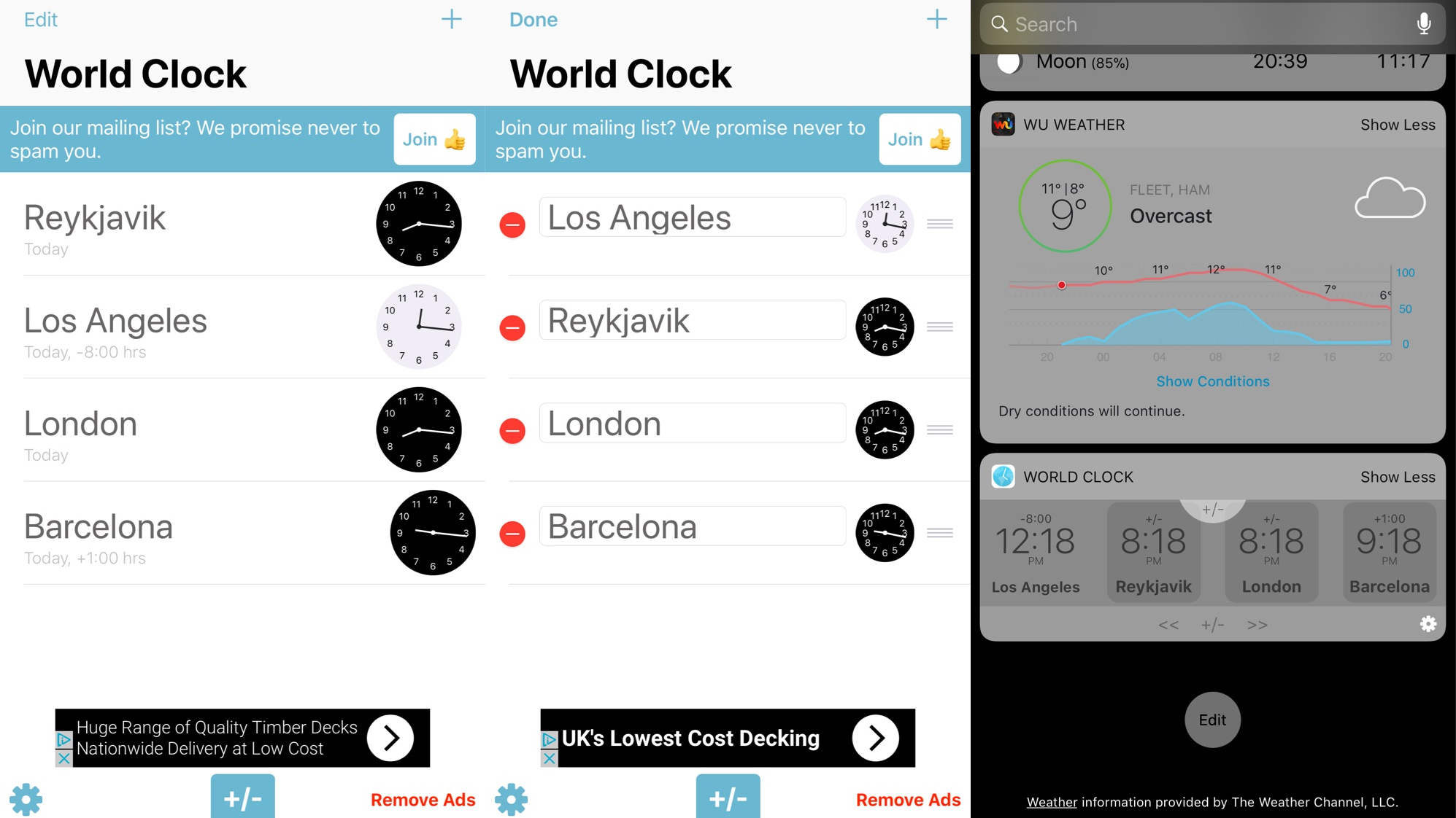 World Clock Time Widget