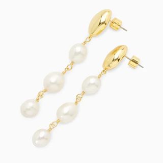 COS Freshwater pearl dangly earrings 