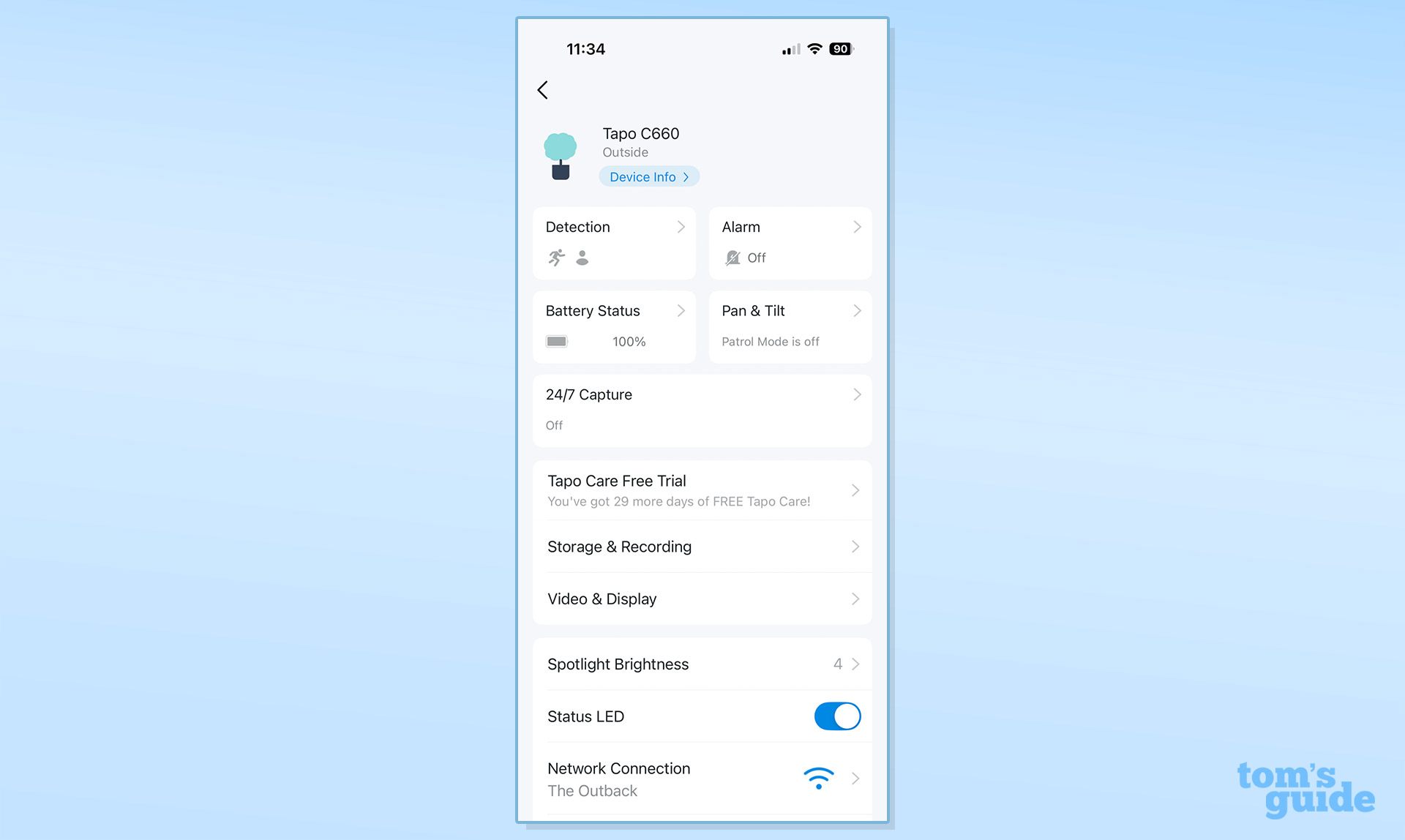 A screenshot from the TP-Link Tapo C660 Kit app.