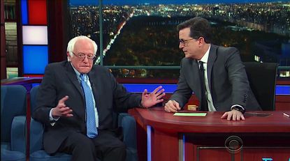 Bernie Sanders talks to Stephen Colbert about the election