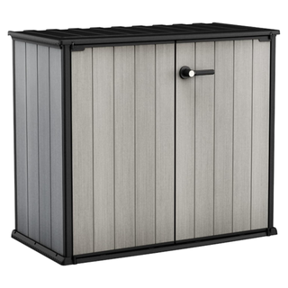 An outdoor storage shed