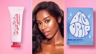 Three side-by-side images of KNC Beauty products for Black-owned beauty and skincare brands.