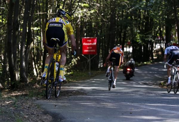 Thomas Voeckler was pushing the boundaries of control to follow Contador and Sanchez.