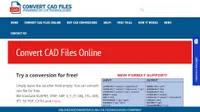 Website screenshot of Online CAD Converter
