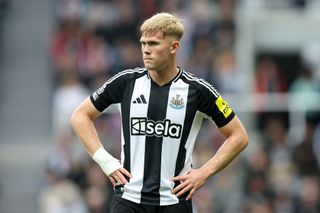 Newcastle squad for 2024/25 NEWCASTLE UPON TYNE, ENGLAND - SEPTEMBER 01: Lewis Hall of Newcastle United looks on during the Premier League match between Newcastle United FC and Tottenham Hotspur FC at St James' Park on September 01, 2024 in Newcastle upon Tyne, England. (Photo by Matt McNulty/Getty Images)