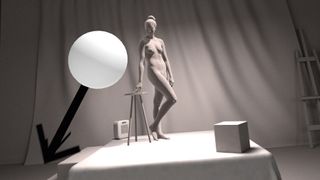 Inside Gesture VR - image of a picture of a naked lady with virtual controls