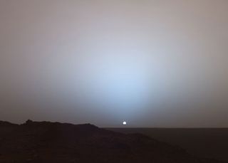 Photo of sunset on Mars taken by NASA's Spirit rover in 2005.