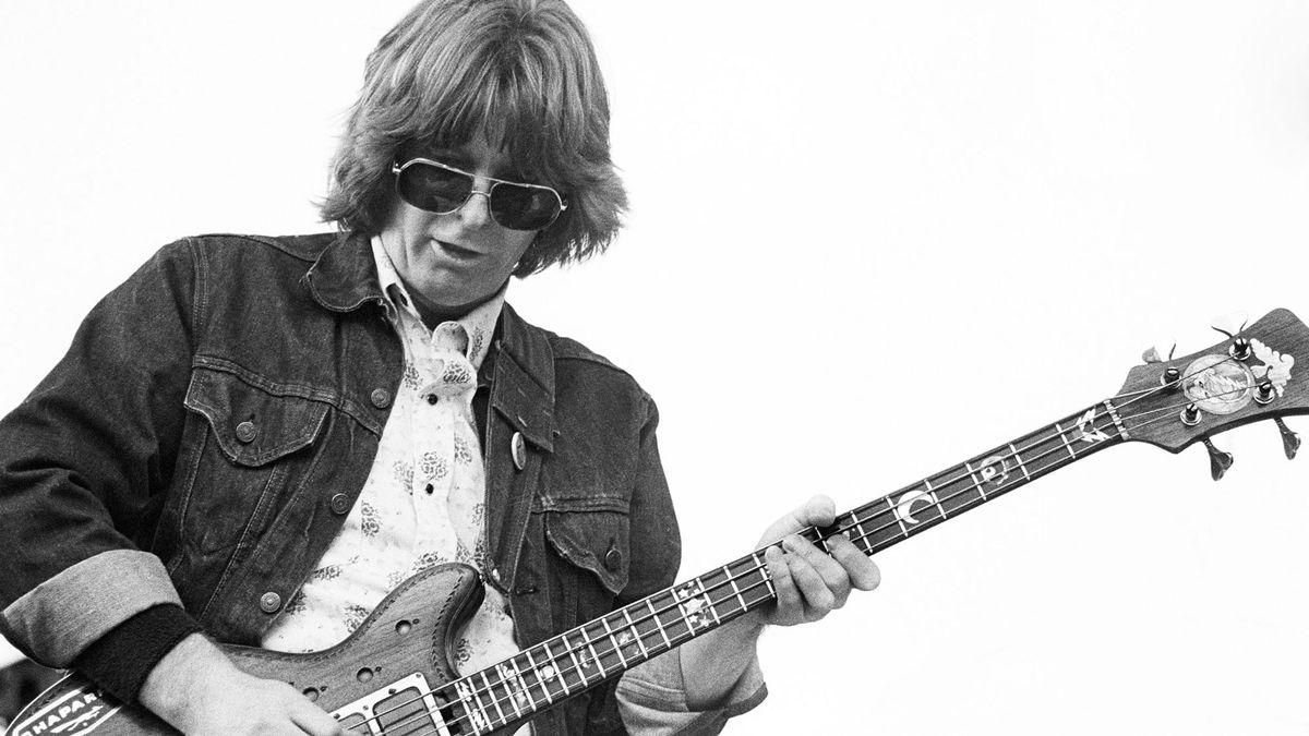 Phil Lesh of The Grateful Dead performs at Spartan Stadium in April 1979 in San Jose, California.