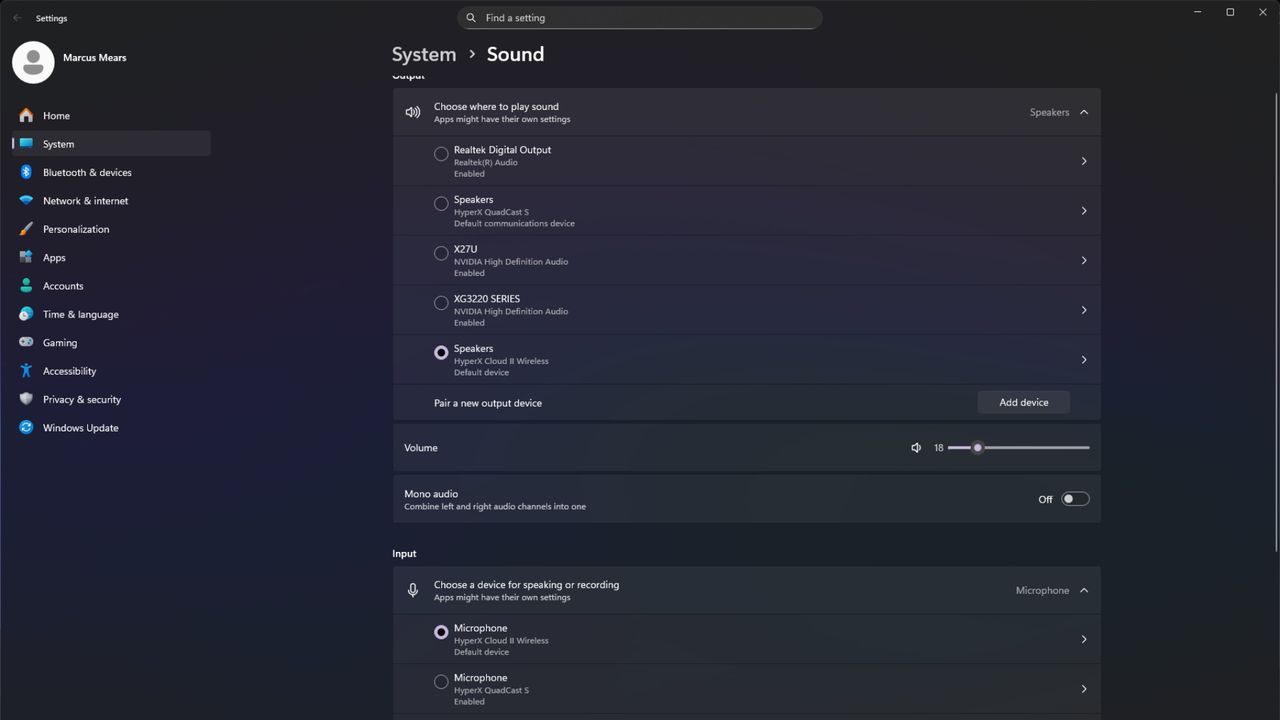 Windows 11 Sound settings
