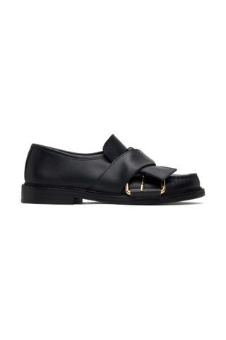 Moschino Black Belted Up Loafers