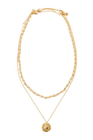 Madewell Bamboo Layer Necklace Pack on white background