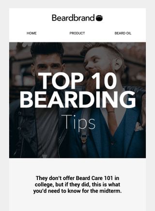 Beardbrand newsletter