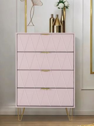 A set of pink drawers