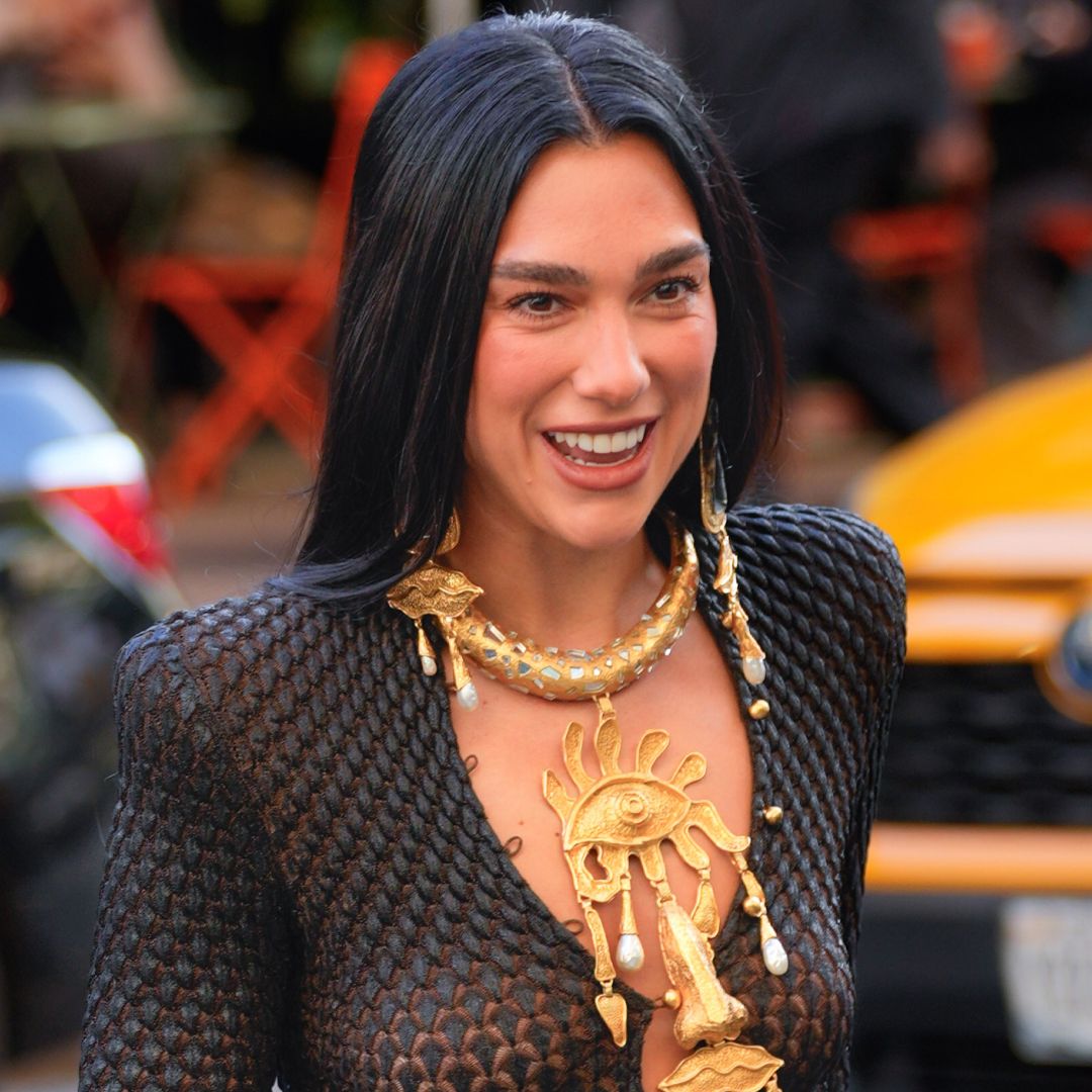 Dua Lipa was spotted in NYC wearing a peek-a-boo bra and sheer shoes