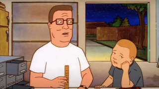 hank and bobby talking on king of the hill