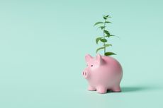 Piggy bank regular savings account concept