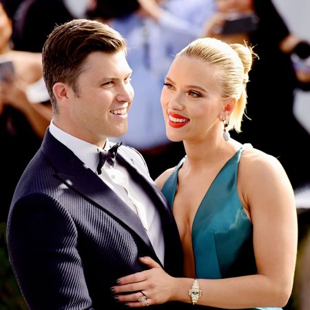 los angeles, california january 19 colin jost l and scarlett johansson attend the 26th annual screen actors&nbsp;guild awards at the shrine auditorium on january 19, 2020 in los angeles, california photo by chelsea guglielminogetty images