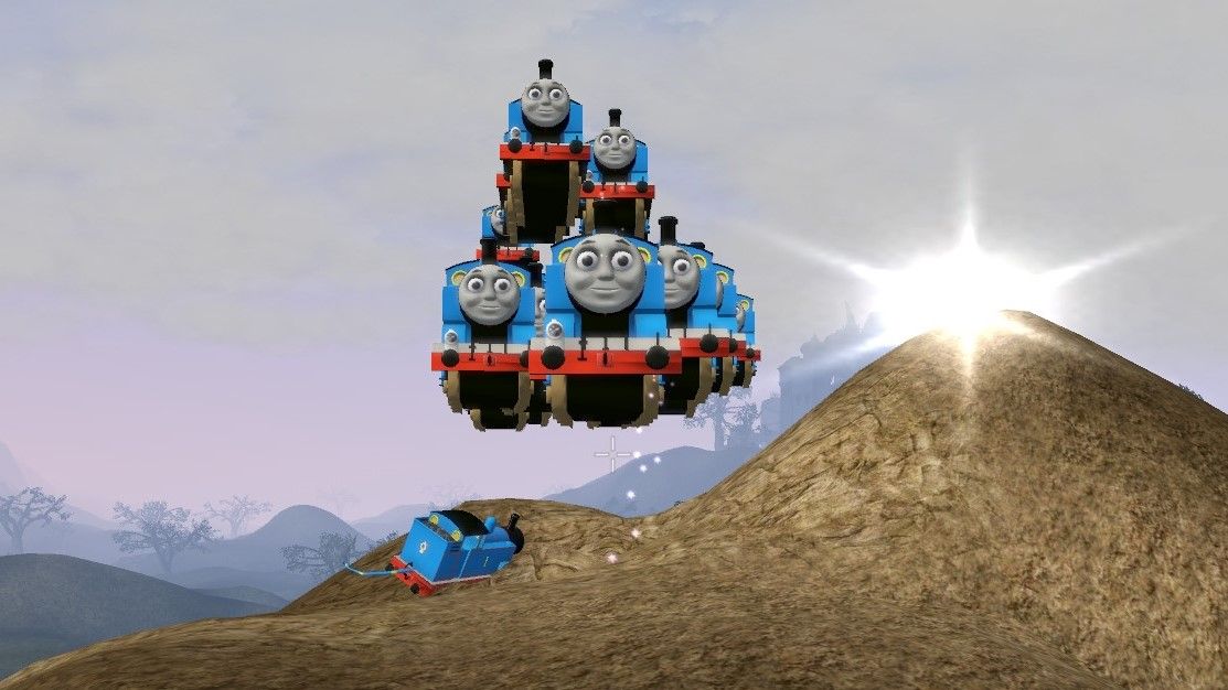 Hero modder who started the Thomas the Tank Engine meme with Skyrim thumbs his nose at 'legal threats' and 'black vans with the Mattel logo' by modding Thomas into Morrowind: 'I have issues with authority"
