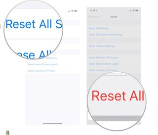 Tap Reset All Settings, then tap again to confirm