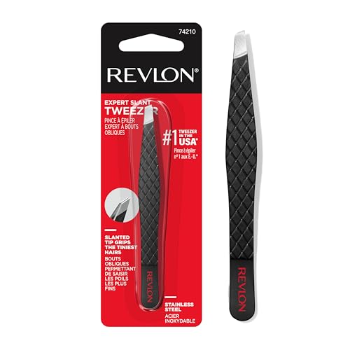Revlon Expert Slant Tweezer, High Precision for an Easy Hair Removal, Made With Stainless Steel, 1 Count
