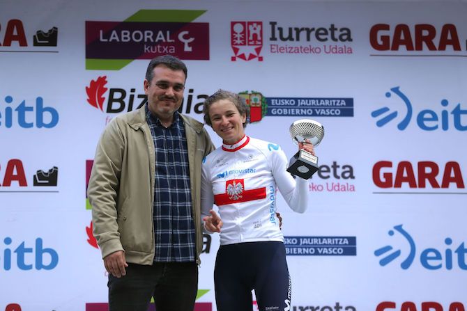 Polish road race champion Malgorzata Jasinska after stage 2 of the 2019 Emakumeen Bira