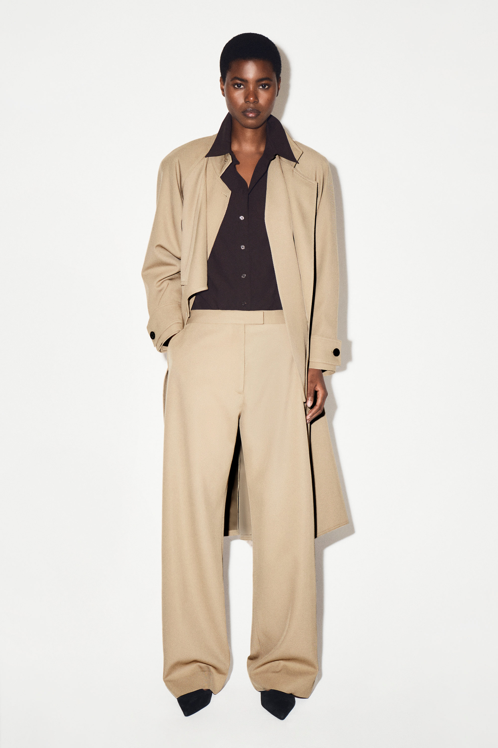 Wool-Twill Straight-Leg Pants