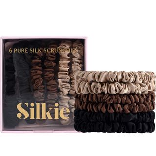 last minute christmas gifts pack of 6 brown and black silk scrunchies