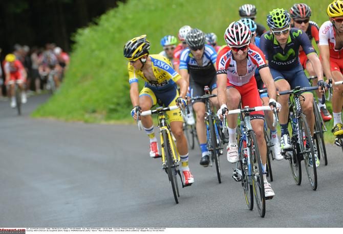 Daniel Moreno (Katusha) leads a group on the climb