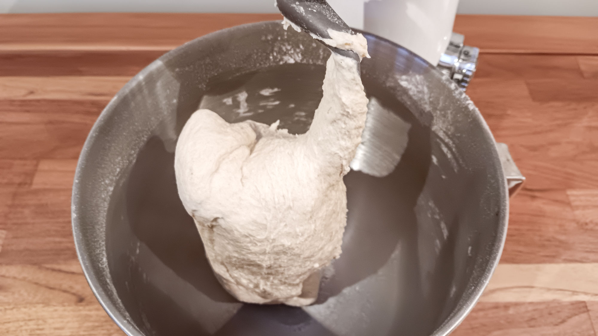 Bread dough made using a Cuisinart Precision standmixer