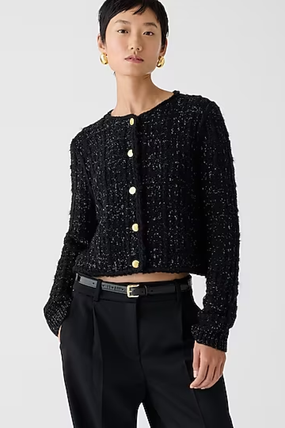 J.Crew Plaid Lady Jacket with Textured Lurex® Metallic Threads