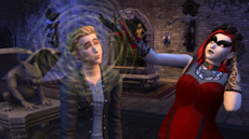 A The Sims 4 screenshot showing a vampire.
