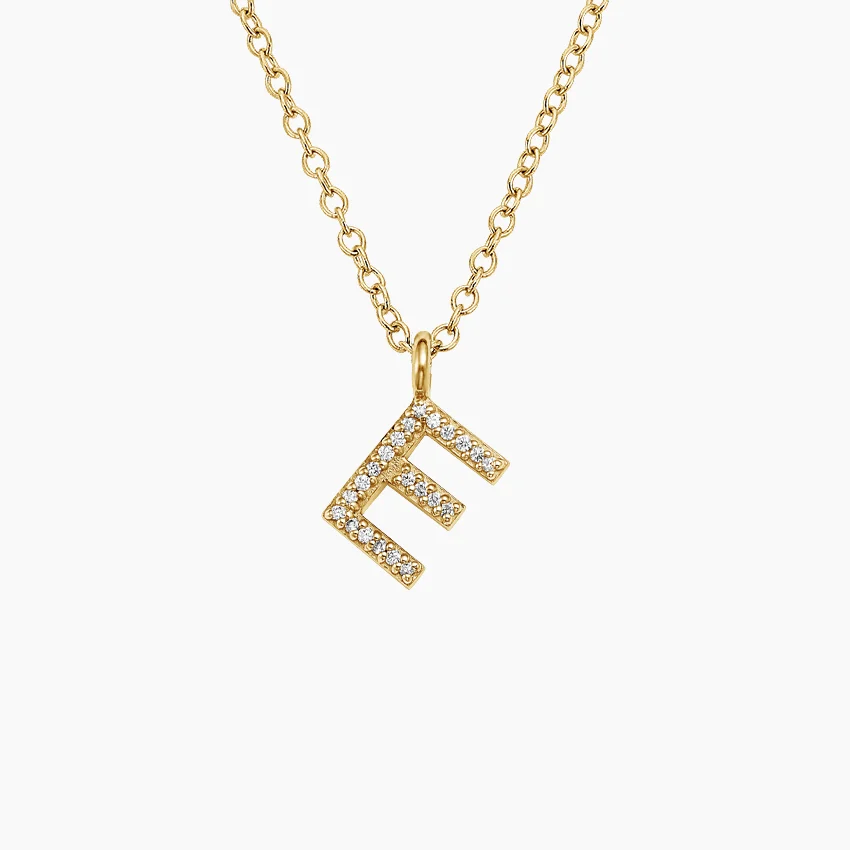 Brilliant Earth, Initial Diamond Pendant Necklace in 14K Yellow Gold