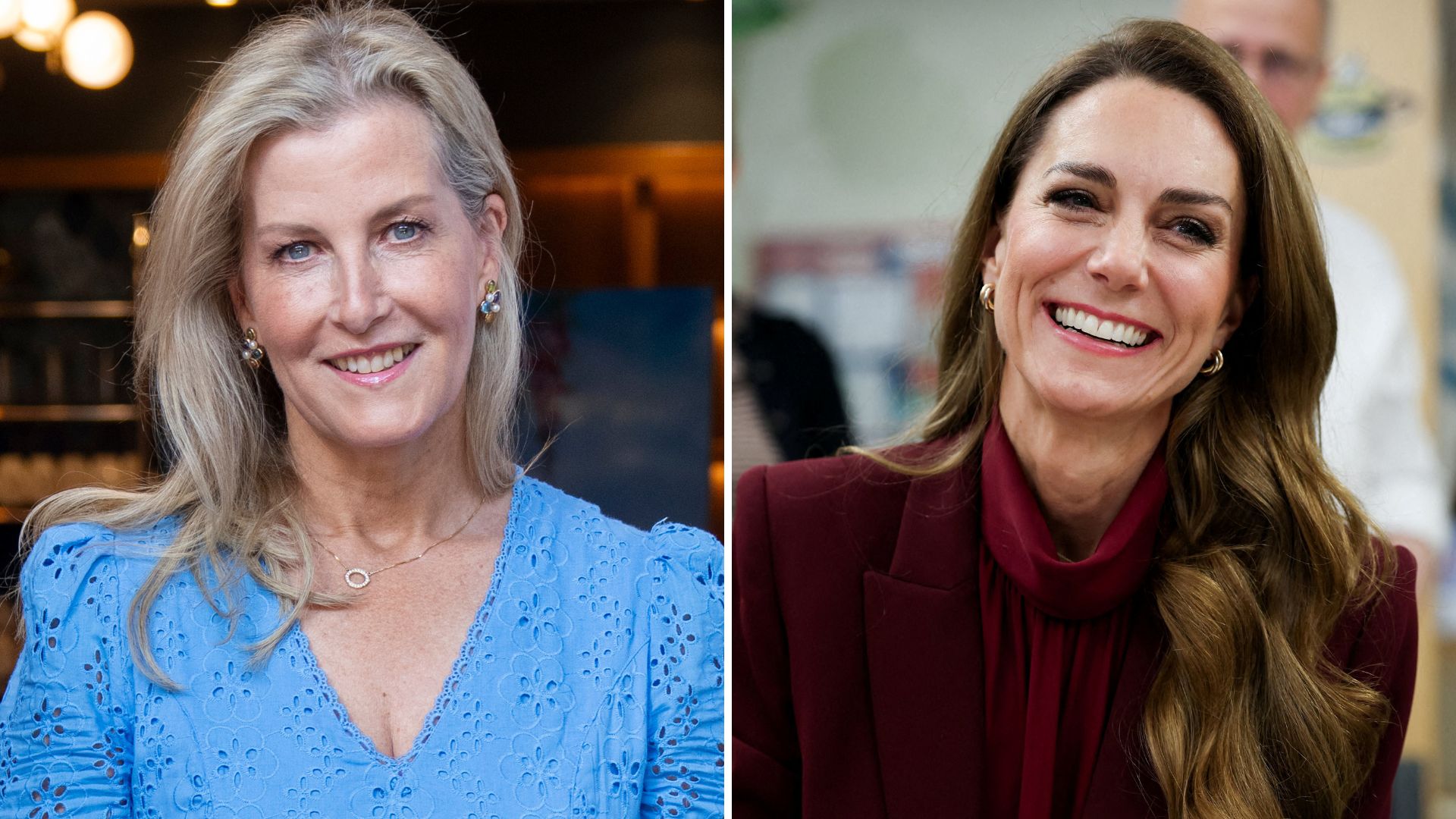 Composite of a picture of Duchess Sophie in 2025 and a picture of the Princess of Wales in 2026