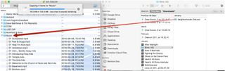 Drag and drop files from Finder to AFT or vice versa.