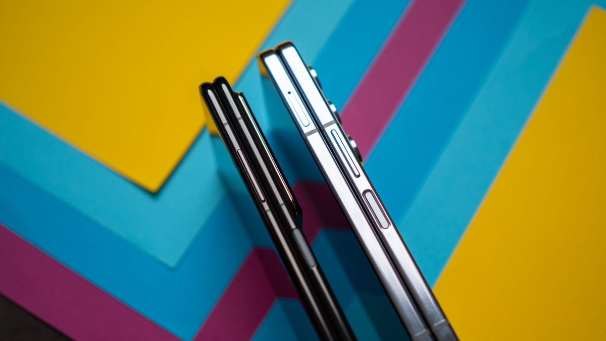 Profile view of Honor Magic V2 next to Galaxy Z Fold 5