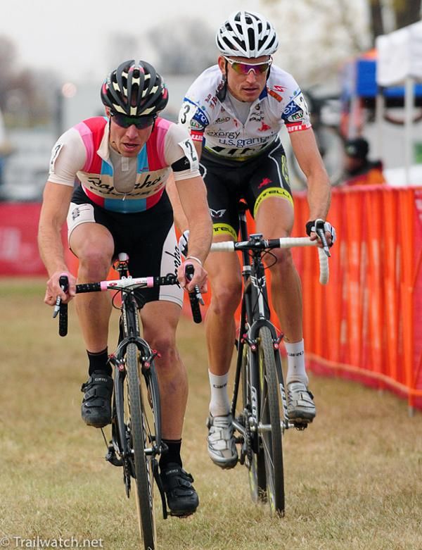 Jeremy Powers (Rapha-Focus) was having quite a battle with Ryan Trebon (LTS-Felt)