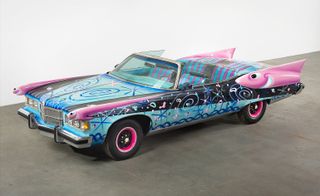 Blue and pink design car