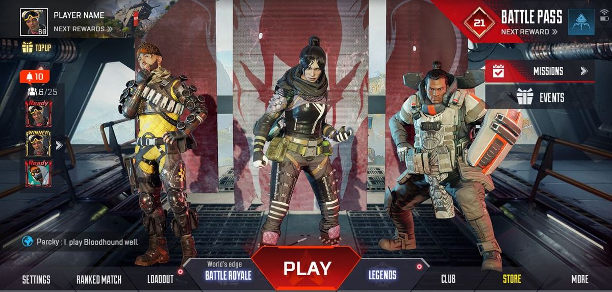 Apex Legends Mobile in-game screen