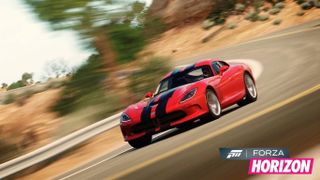 A promo image from the original Forza Horizon game on Xbox 360 showing a Dodge Viper. 