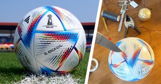 One TikTok user has found an incredible hidden secret in the World Cup ball: A detailed view of the Adidas Al Rihla official match ball prior to the FIFA U-17 Women's World Cup 2022 Group B match between Nigeria and Chile at Kalinga Stadium on October 17, 2022 in Bhubaneswar, India.