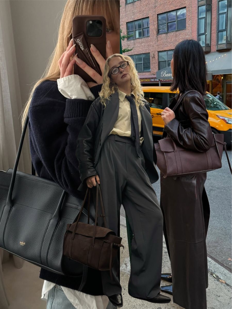 Three women carry mulberry soft bayswater bag