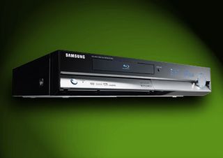 Samsung is the first company to offer a Blu-ray player in the U.S. The BD-P1000 supports output in 1080p (1920x1080 progressive) and offers a 10-in-2 media card reader. This first generation player already includes the BD-Java layer to run interactive fea