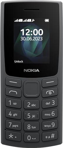 Nokia 105 2g Feature Phone With Long-Lasting Battery, 12 Hours of Talk-Time, Wireless Fm Radio, Large Display, and Tactile Keyboard, Dual Sim - Charcoal
